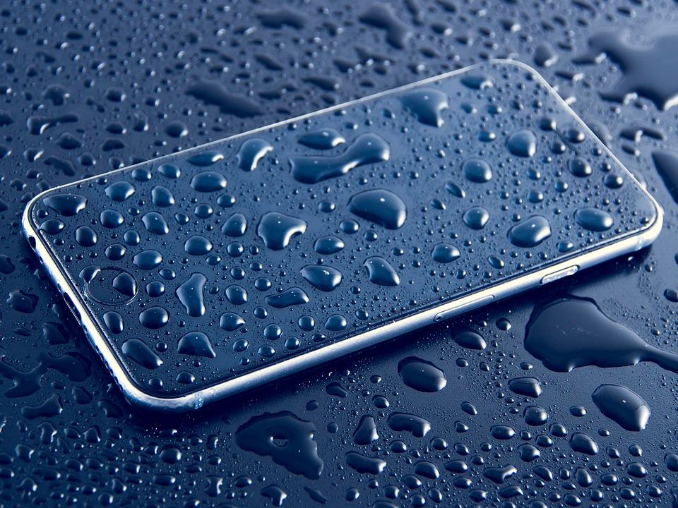 Wet black iPhone